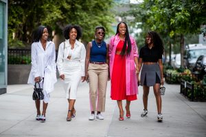 5 women walking 