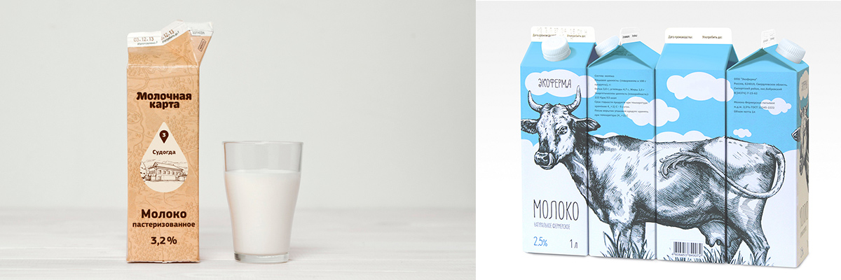 Дизайн упаковки молочной продукции - Pure Pack